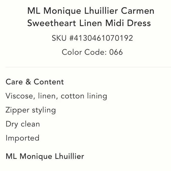 ml monique lhuillier carmen sweetheart linen midi dress ML Monique Lhuillier Carmen Sweetheart Linen Midi Dress